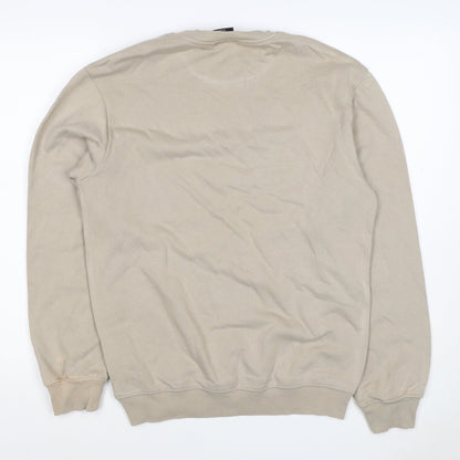 H&M Men’s Beige XS Relaxed Fit Fleece Crew Neck Pullover Sweatshirt