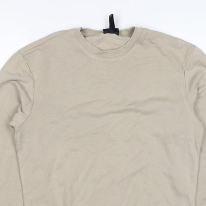 H&M Men’s Beige XS Relaxed Fit Fleece Crew Neck Pullover Sweatshirt