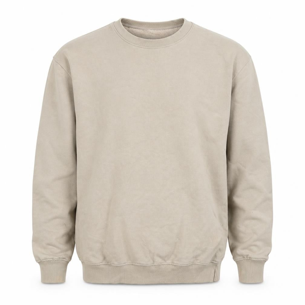 H&M Men’s Beige XS Relaxed Fit Fleece Crew Neck Pullover Sweatshirt