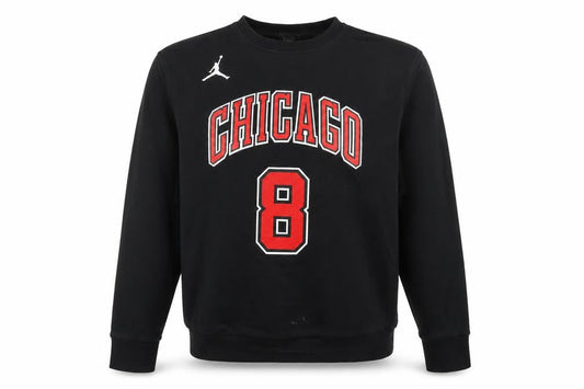 Front view of Nike Jordan NBA Chicago LaVine 8 Black L Crew Neck Sweatshirt