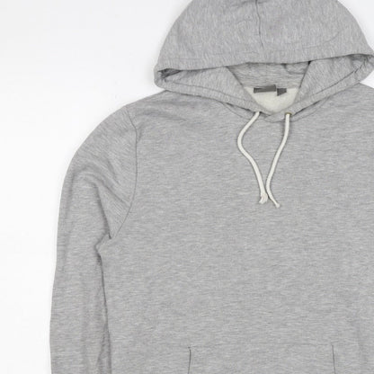 ASOS Men’s Grey S Pullover Hoodie Drawstring Pocket Cotton Blend