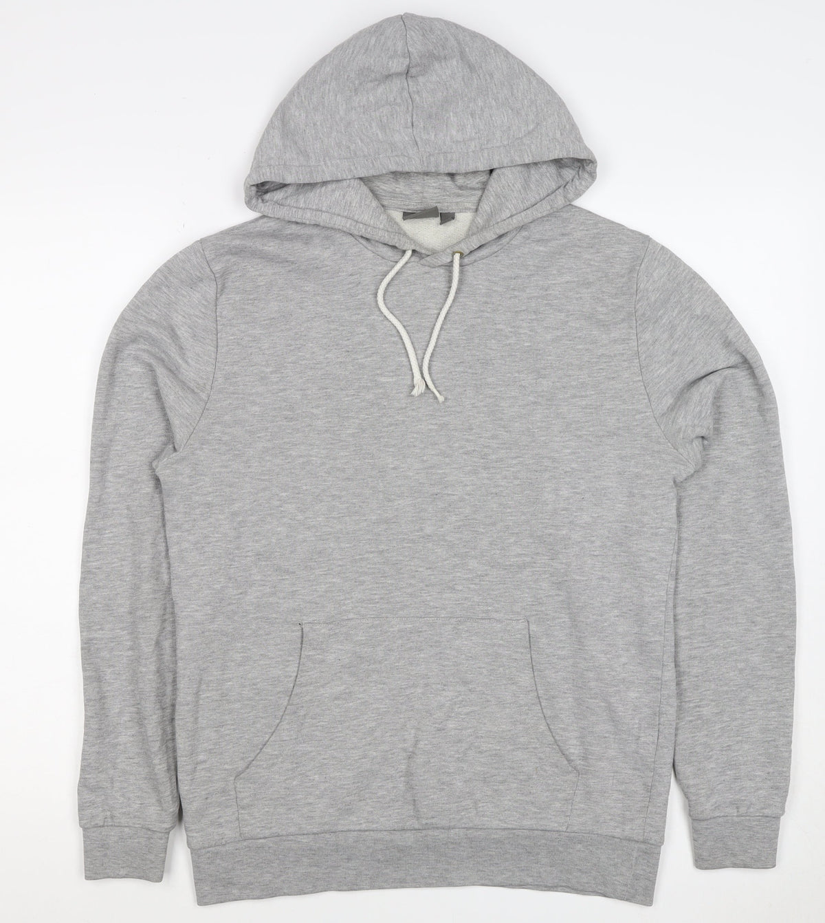 ASOS Men’s Grey S Pullover Hoodie Drawstring Pocket Cotton Blend