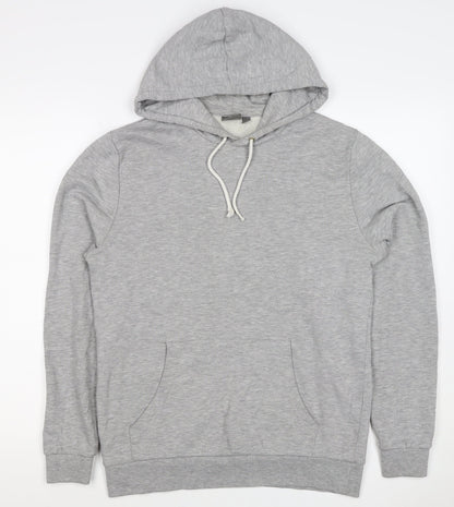 ASOS Men’s Grey S Pullover Hoodie Drawstring Pocket Cotton Blend