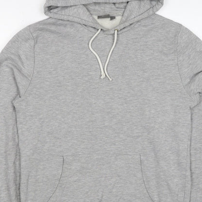 ASOS Men’s Grey S Pullover Hoodie Drawstring Pocket Cotton Blend
