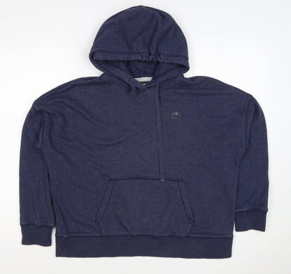 Roots Men’s Blue Logo Pullover Hoodie Size M Cotton Blend