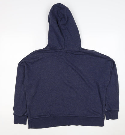 Roots Men’s Blue Logo Pullover Hoodie Size M Cotton Blend