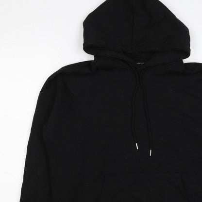 New Look Men’s Black L Pullover Hoodie Drawstring Pockets Cotton Blend
