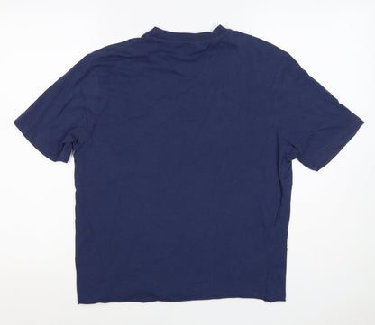 Springfield Women Blue L Basic Daisy Graphic T-Shirt Short Sleeve