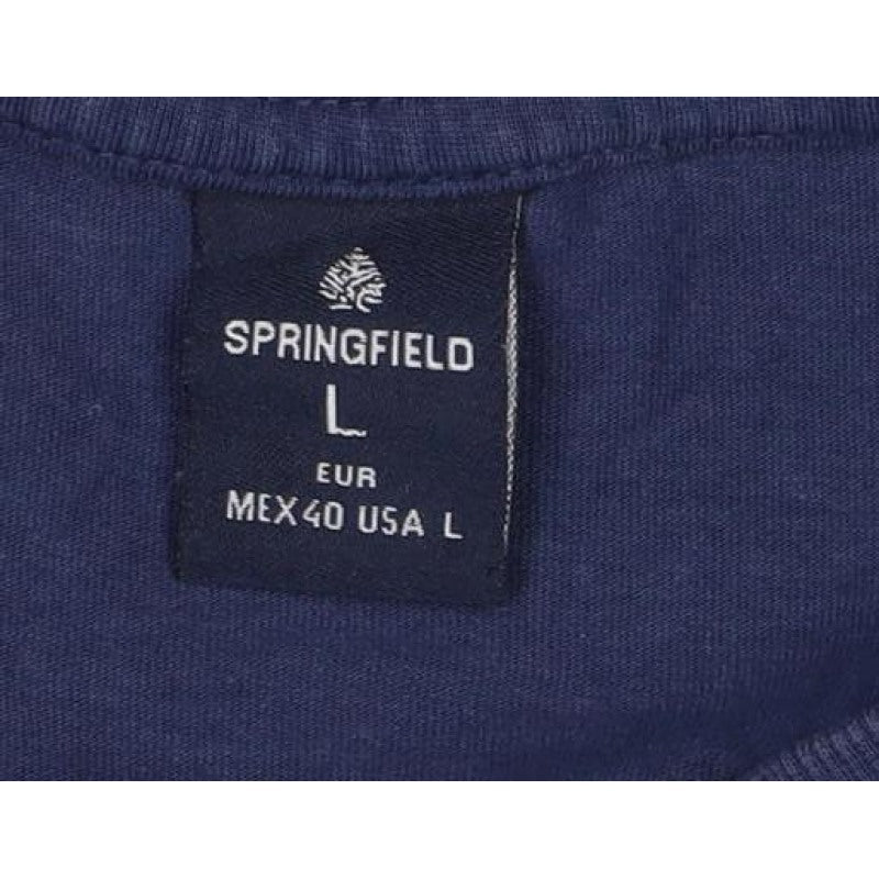 Springfield Women Blue L Basic Daisy Graphic T-Shirt Short Sleeve