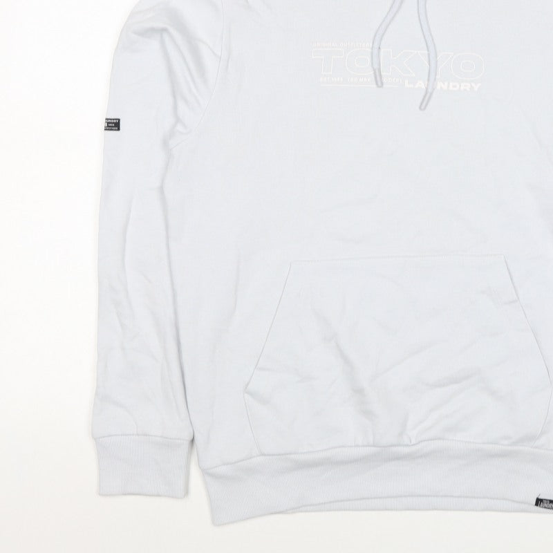Tokyo Laundry Men’s White M Pullover Logo Hoodie