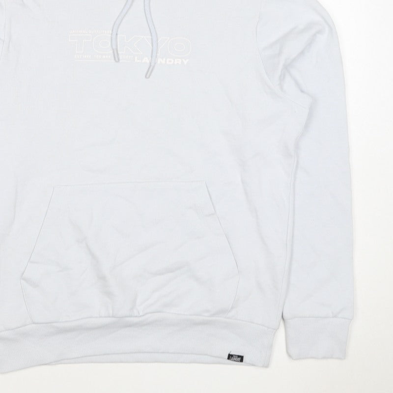 Tokyo Laundry Men’s White M Pullover Logo Hoodie