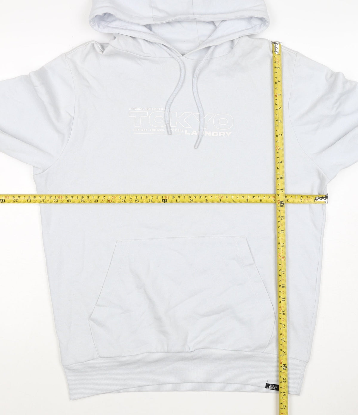 Tokyo Laundry Men’s White M Pullover Logo Hoodie