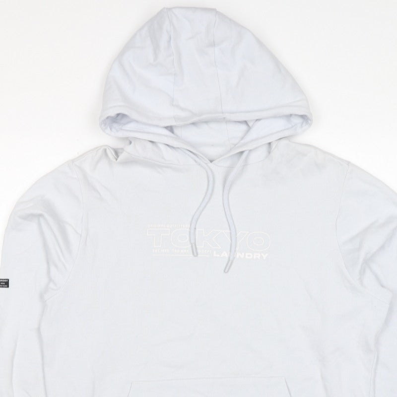 Tokyo Laundry Men’s White M Pullover Logo Hoodie