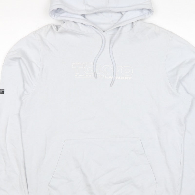 Tokyo Laundry Men’s White M Pullover Logo Hoodie