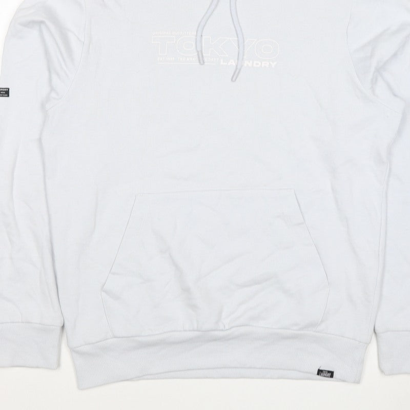 Tokyo Laundry Men’s White M Pullover Logo Hoodie