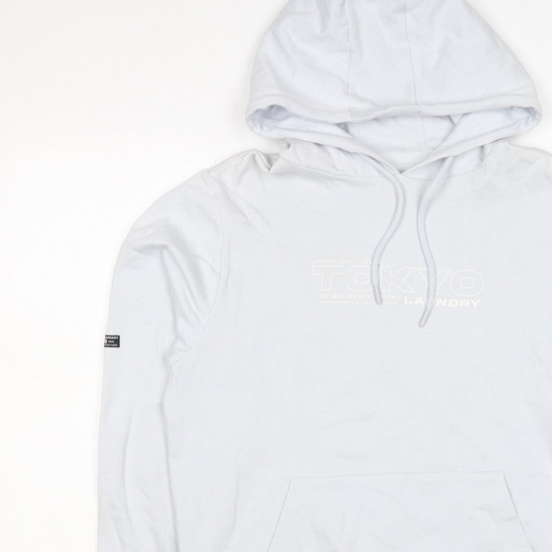 Tokyo Laundry Men’s White M Pullover Logo Hoodie