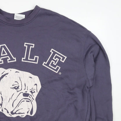 Yale Women’s Navy Blue L College Bulldog Graphic Pullover Sweatshirt