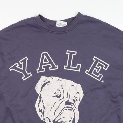Yale Women’s Navy Blue L College Bulldog Graphic Pullover Sweatshirt