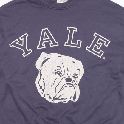 Yale Women’s Navy Blue L College Bulldog Graphic Pullover Sweatshirt