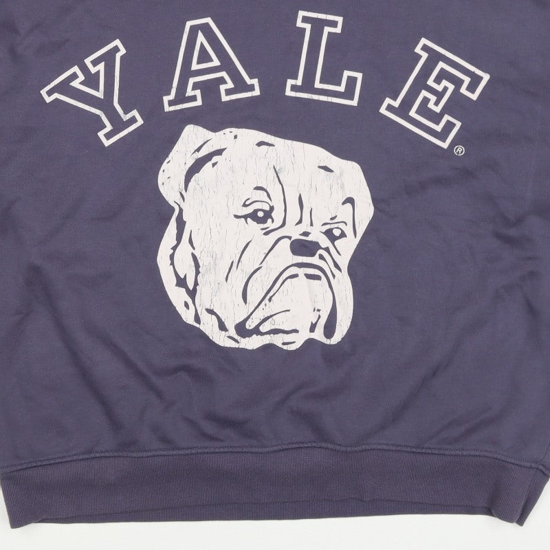Yale Women’s Navy Blue L College Bulldog Graphic Pullover Sweatshirt