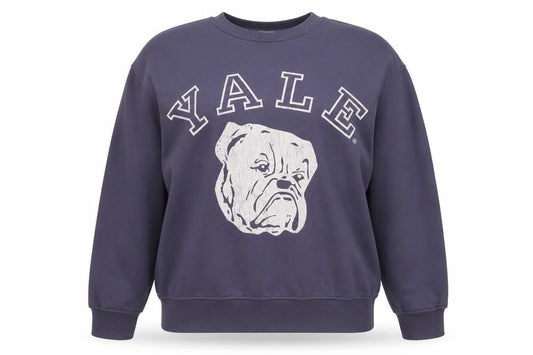 Yale Women’s Navy Blue L College Bulldog Graphic Pullover Sweatshirt
