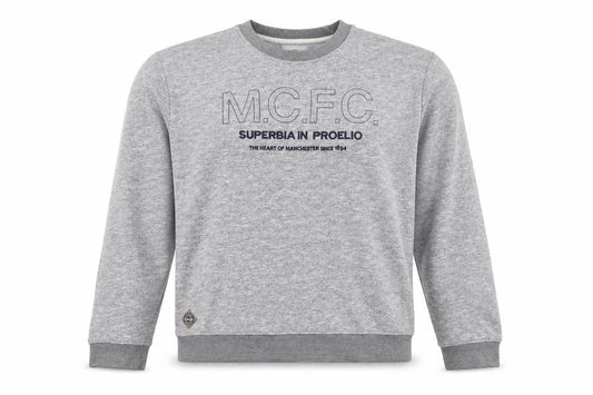 Front view of Manchester City FC Men's Grey 3XL Pullover Graphic Sweatshirt
