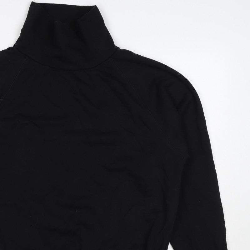 Opicloth Men’s Black Size S High Neck Raglan Pullover Sweatshirt