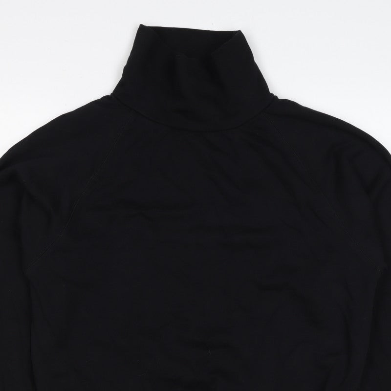 Opicloth Men’s Black Size S High Neck Raglan Pullover Sweatshirt