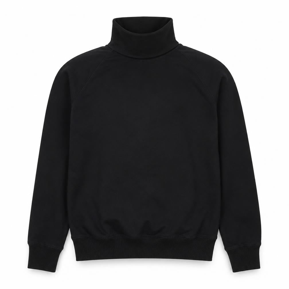 Opicloth Men’s Black Size S High Neck Raglan Pullover Sweatshirt