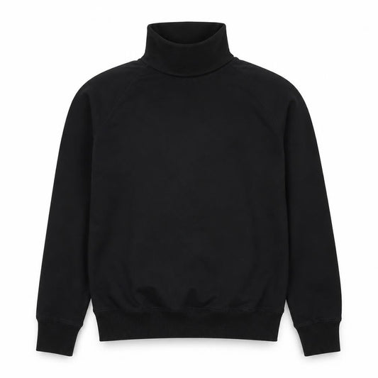 Front view of Opicloth Men’s Black, size S, High Neck Raglan Pullover Sweatshirt