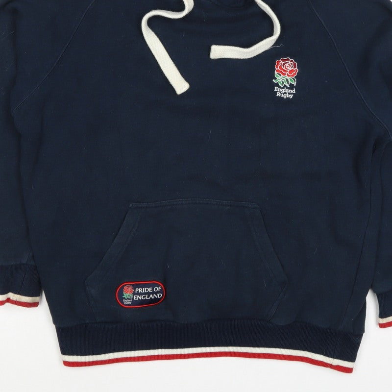 England Rugby Men’s Blue Small Pullover Hoodie Embroidered Logo