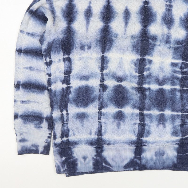 PINK Victoria's Secret Women Blue Tie Dye XS Fleece Crew Sweatshirt