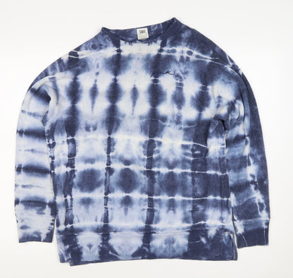PINK Victoria's Secret Women Blue Tie Dye XS Fleece Crew Sweatshirt