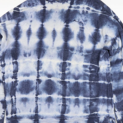 PINK Victoria's Secret Women Blue Tie Dye XS Fleece Crew Sweatshirt