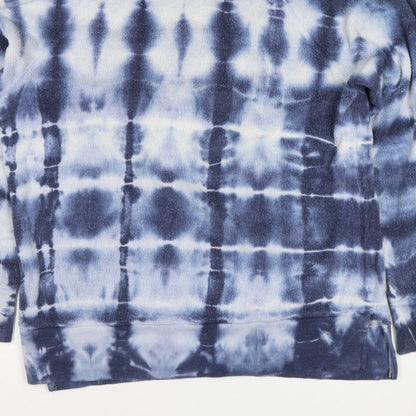 PINK Victoria's Secret Women Blue Tie Dye XS Fleece Crew Sweatshirt