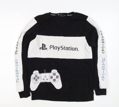 George Boys Black PlayStation Graphic Pullover Sweatshirt 12-13 Years