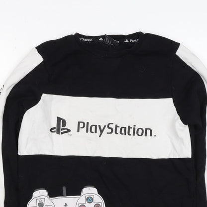 George Boys Black PlayStation Graphic Pullover Sweatshirt 12-13 Years