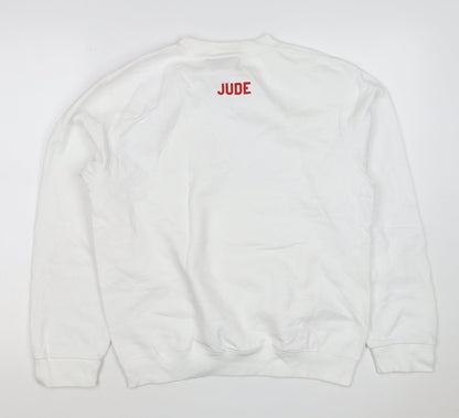Rock On Ruby Unisex Adults White S Pullover 1980 Jude Sweatshirt