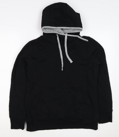 G by Garcia Men’s Black L Sherpa Lined Pullover Hoodie Kangaroo Pocket