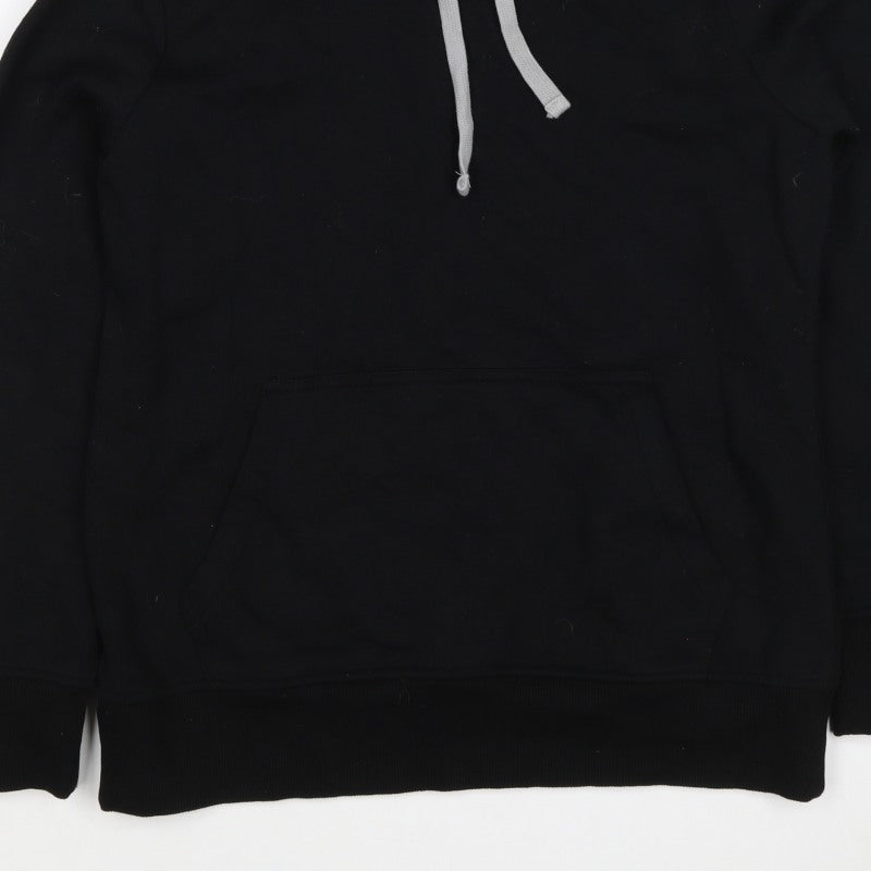 G by Garcia Men’s Black L Sherpa Lined Pullover Hoodie Kangaroo Pocket