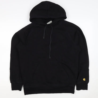 Carhartt Men Black M Pullover Hoodie Hooded Logo Cotton Blend