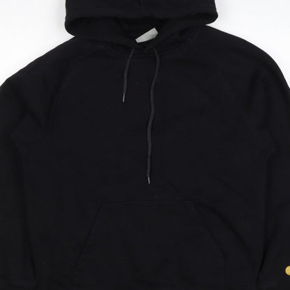 Carhartt Men Black M Pullover Hoodie Hooded Logo Cotton Blend