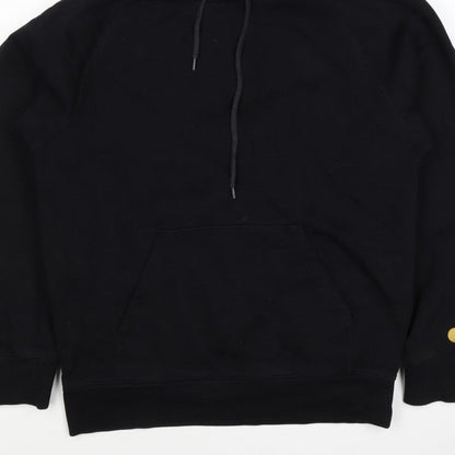 Carhartt Men Black M Pullover Hoodie Hooded Logo Cotton Blend