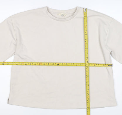 River Island Women Ivory M Relaxed Stretch Jersey Basic T-Shirt