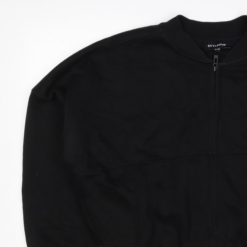 StyledUp Women’s Black S/M Full Zip Pocket Sweatshirt Jacket