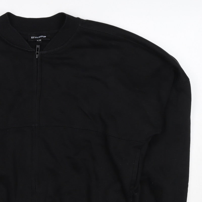 StyledUp Women’s Black S/M Full Zip Pocket Sweatshirt Jacket