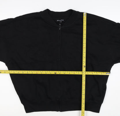 StyledUp Women’s Black S/M Full Zip Pocket Sweatshirt Jacket