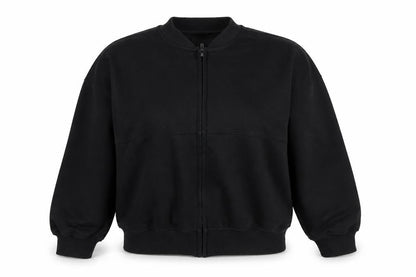 StyledUp Women’s Black S/M Full Zip Pocket Sweatshirt Jacket