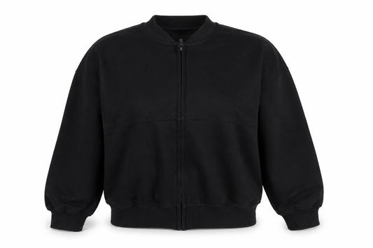 StyledUp Women’s Black S/M Full Zip Pocket Sweatshirt Jacket