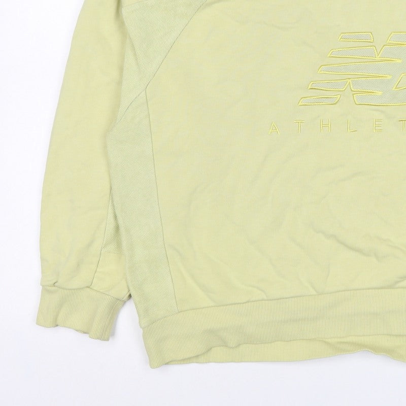 New Balance Women's Yellow XL Logo Pullover Crew Neck Sweatshirt